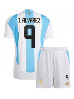 Argentina Julian Alvarez #9 Replika Hemmakläder Barn Copa America 2024 Kortärmad (+ byxor)